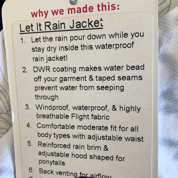 Brand New Lululemon Let It Rain Waterproof Jacket - Picture 3 of 3